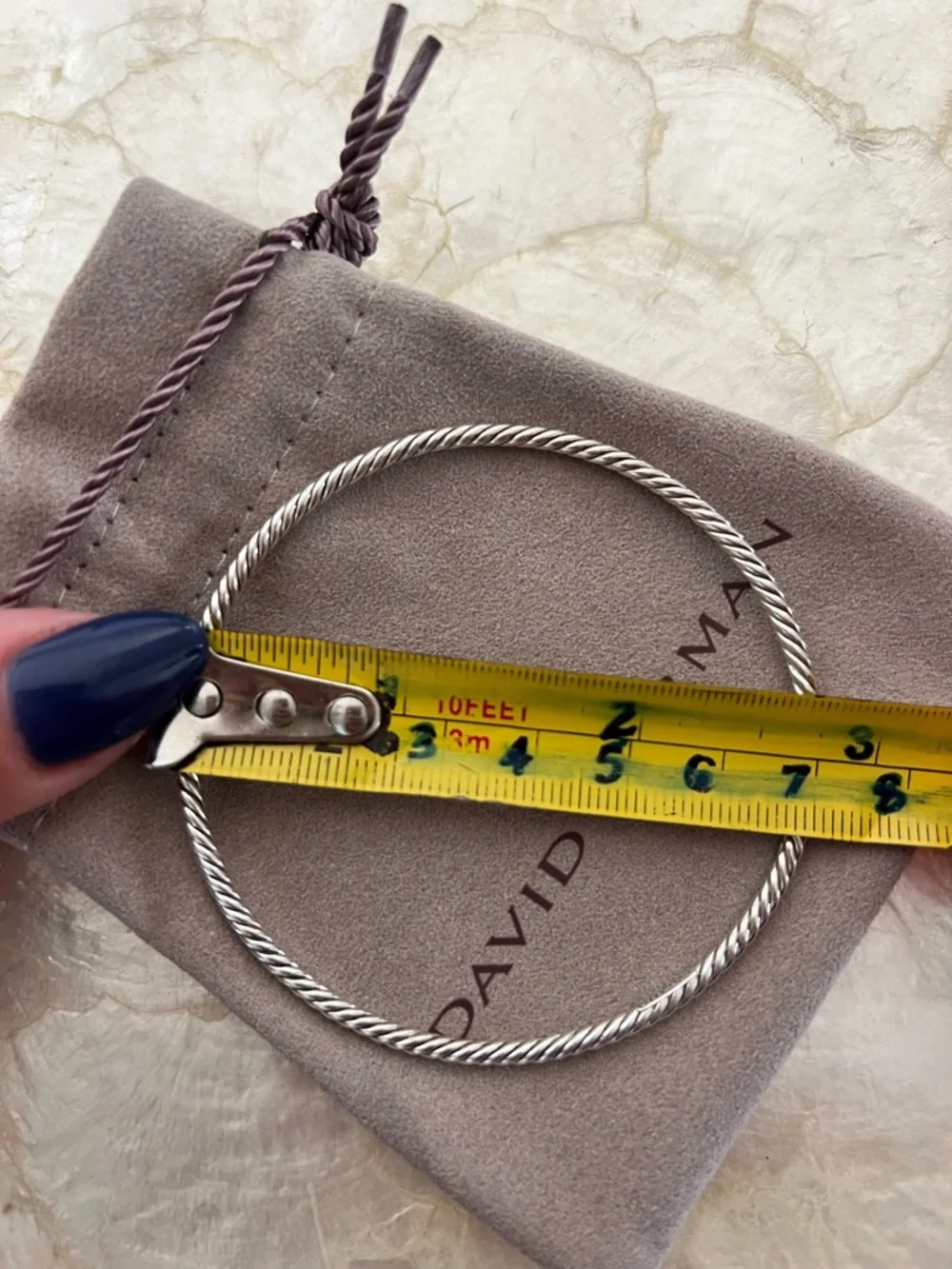 David Yurman Sterling Silver Cable Bangle Bracelet Medium 2.5” 925 Stackable